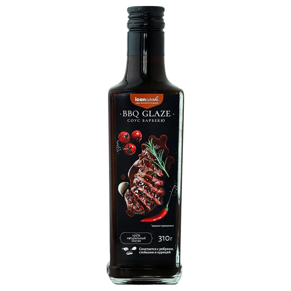 Соус Icancook, барбекю глейз, черный
