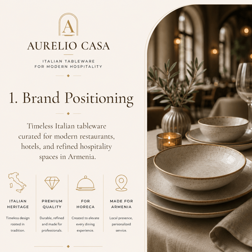 Фирменная айдентика AURELIO CASA для HoReCa в Армении