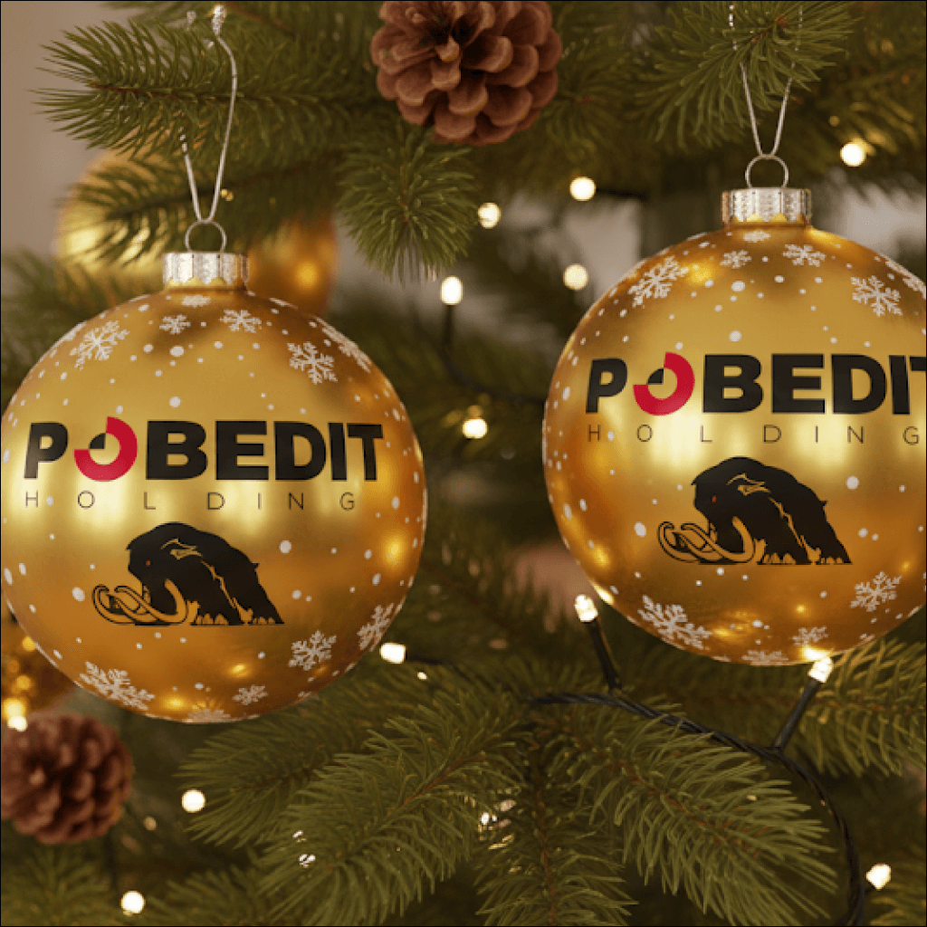 Кружка, упаковка и ёлочная игрушка: POBEDIT: фотография реализованного проекта 2