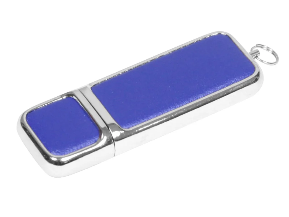 USB 2.0- флешка на 16 Гб компактной формы, синий/серебристый