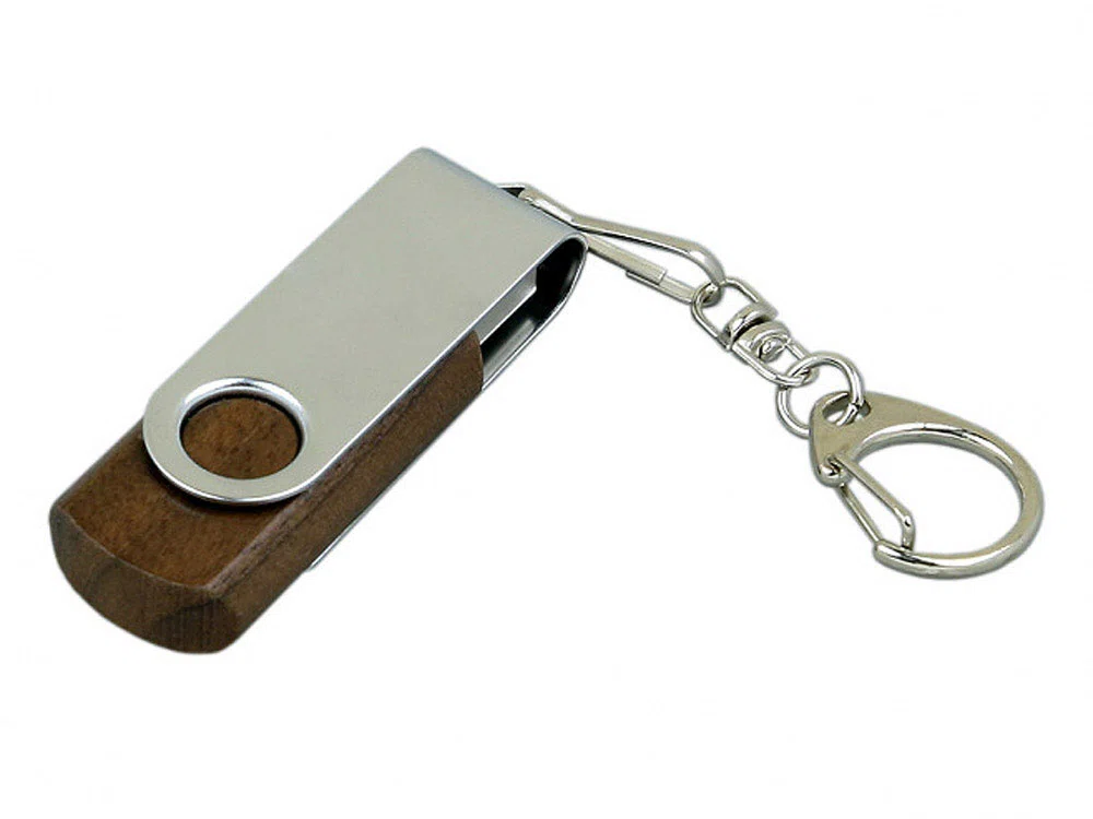 USB 3.0- флешка промо на 32 Гб с поворотным механизмом, коричневый/серебристый