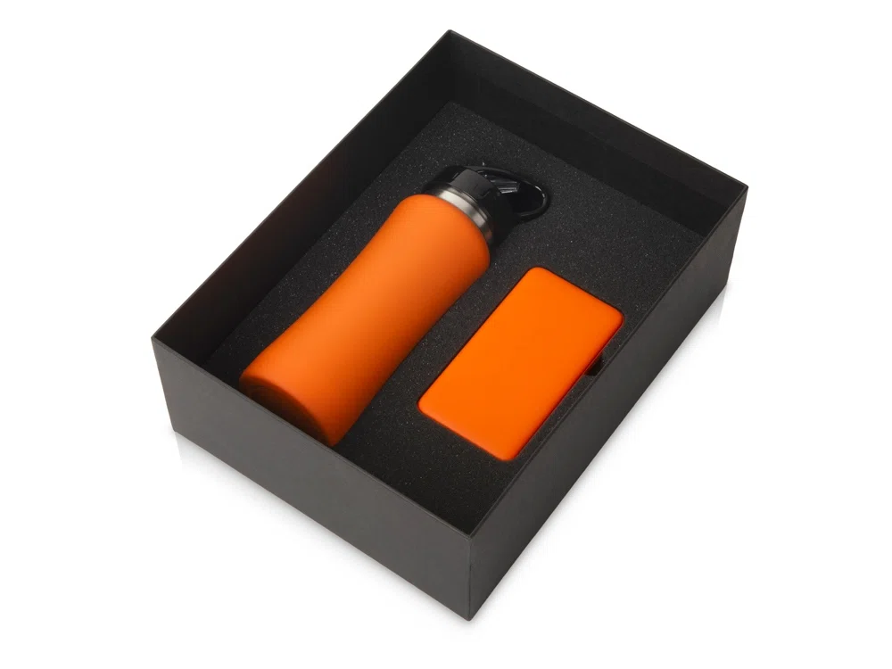 Подарочный набор COLOR IT с бутылкой для воды и повербанком, 5000 mAh, оранжевый