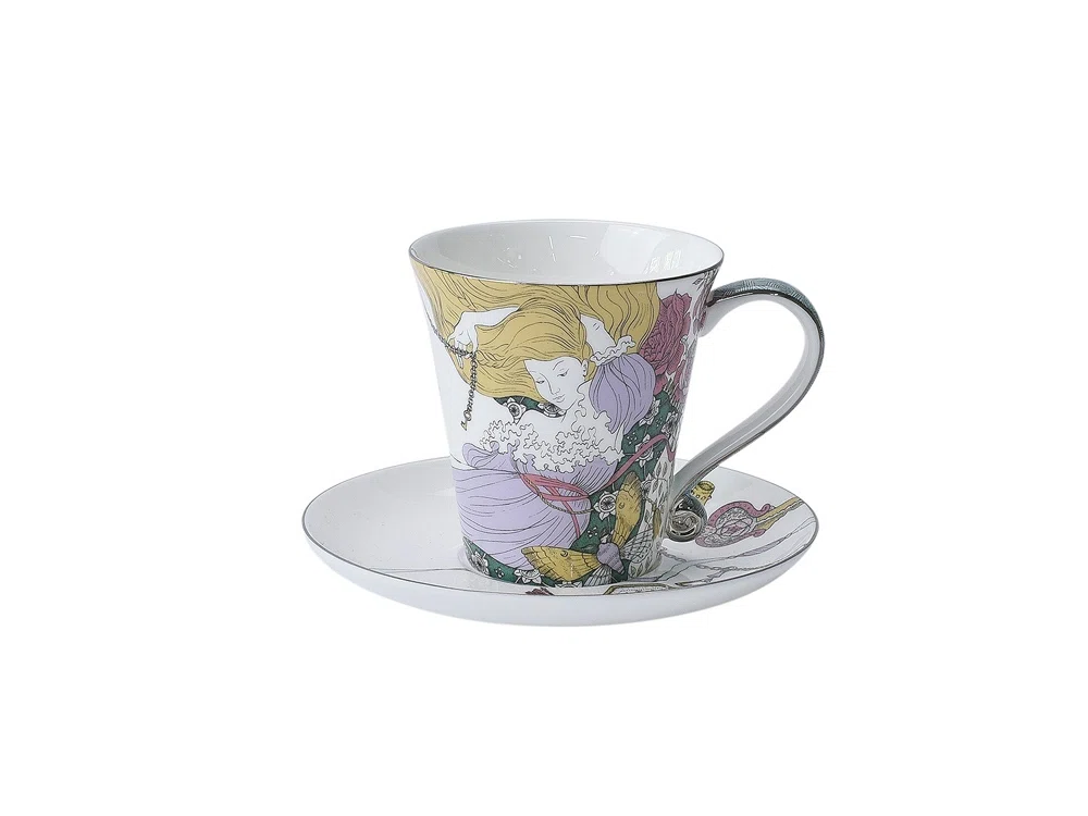 Набор чашка и блюдце TEA SET ALICE, мультиколор