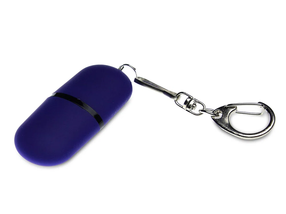 USB 2.0- флешка Goutte Soft-touch на 128 Гб каплевидной формы