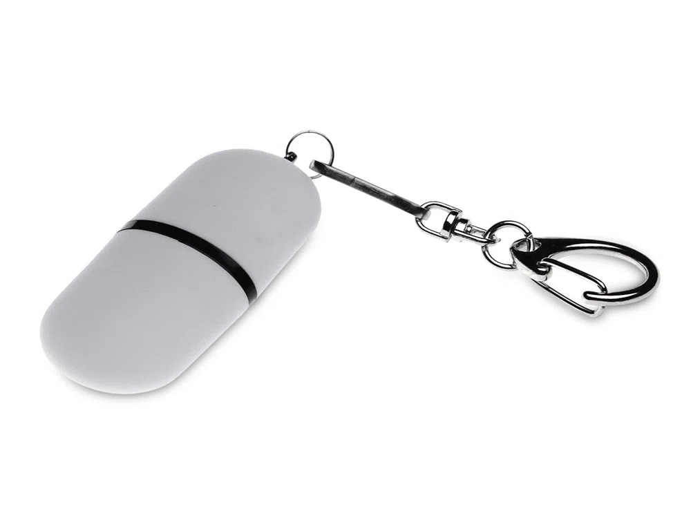 USB 3.0- флешка Goutte Soft-touch на 64 Гб каплевидной формы, белый