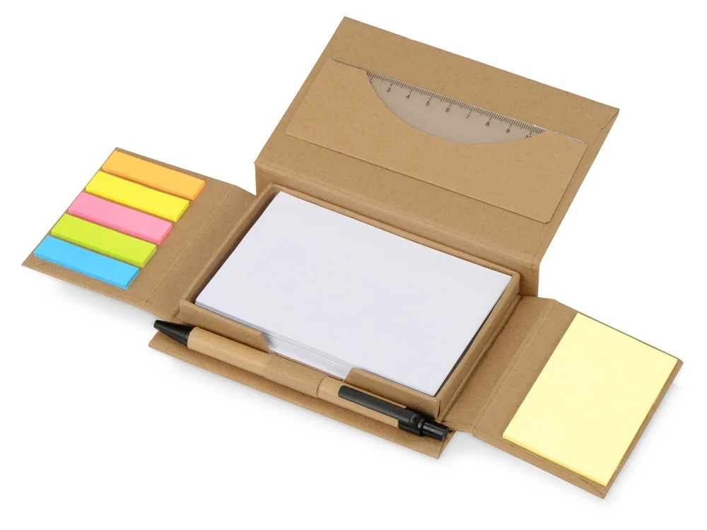 Канцелярский набор для записей Stick box  Натуральный