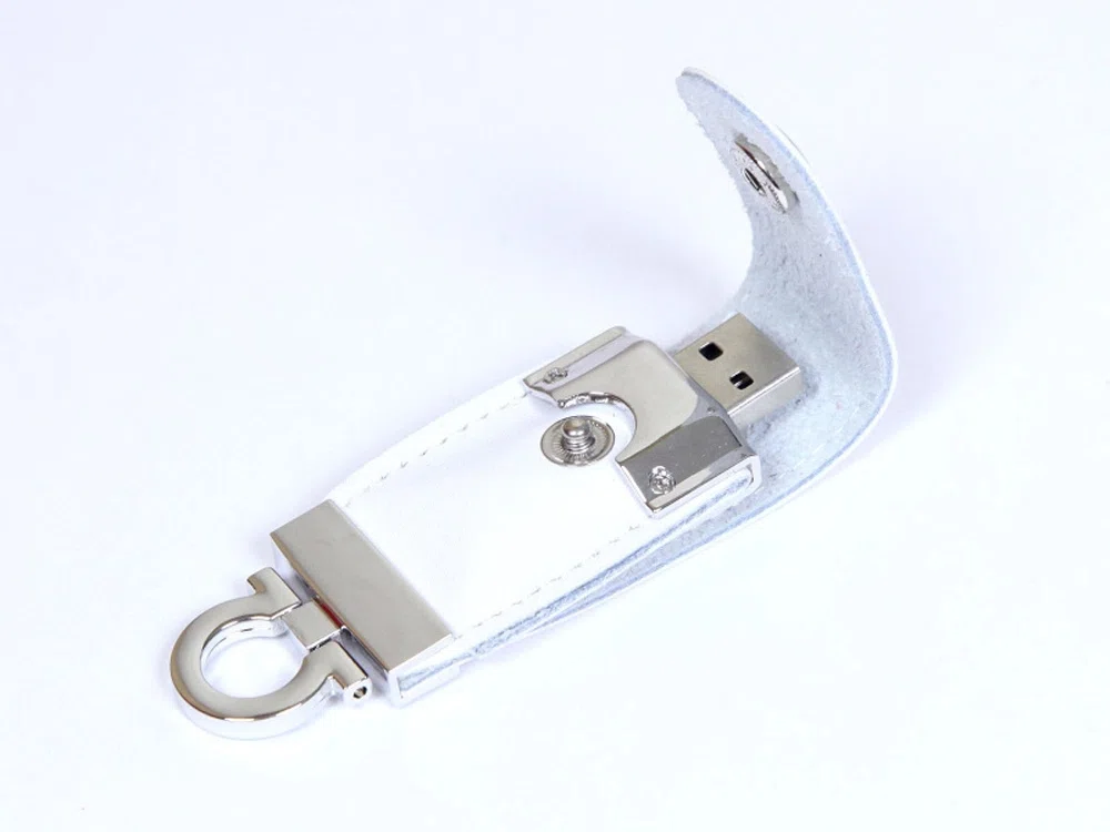 USB 2.0- флешка на 16 Гб в виде брелока, белый