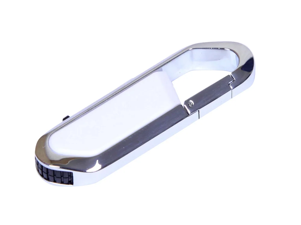 USB 2.0- флешка на 32 Гб в виде карабина, белый/серебристый