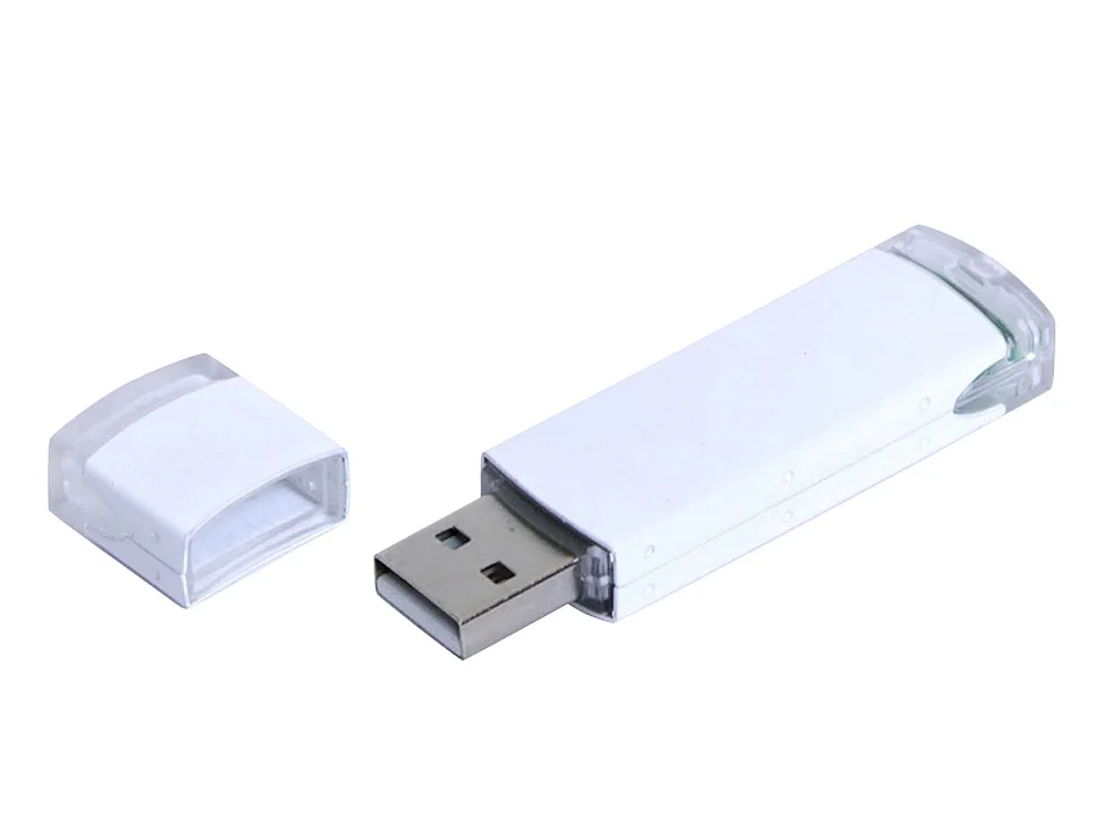 USB 2.0- флешка промо на 32 Гб прямоугольной классической формы, белый