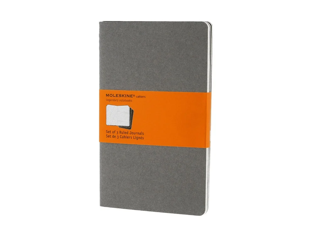 Набор записных книжек А5 Cahier (в линейку), 3 шт, серый