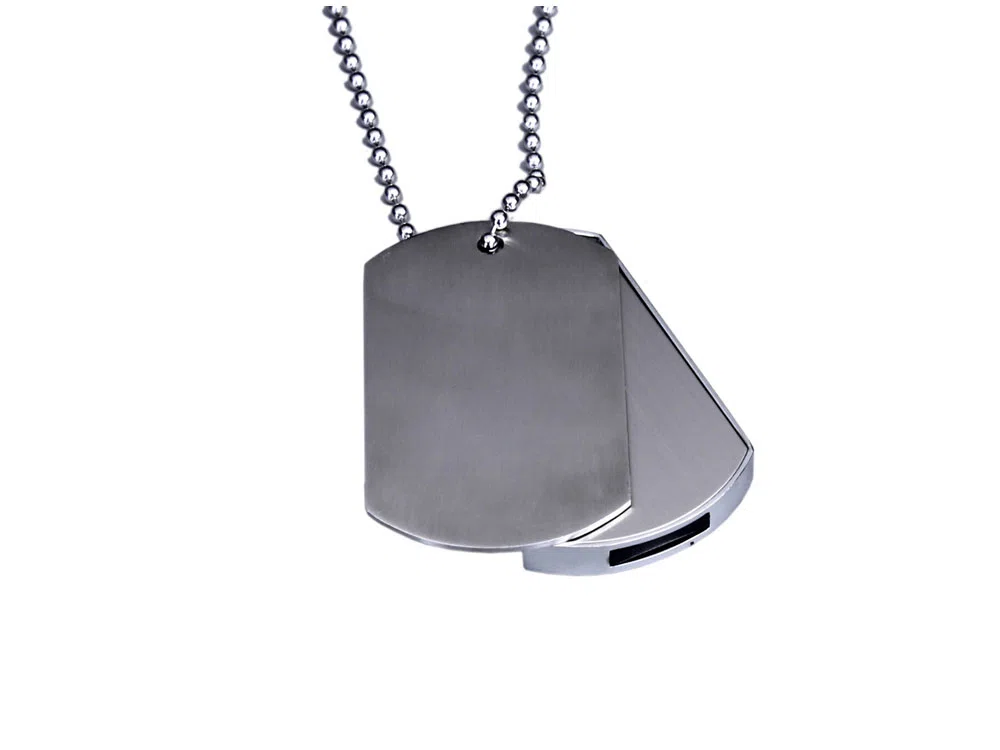 USB 2.0-флешка на 4 Гб в виде армейского жетона, серебристый