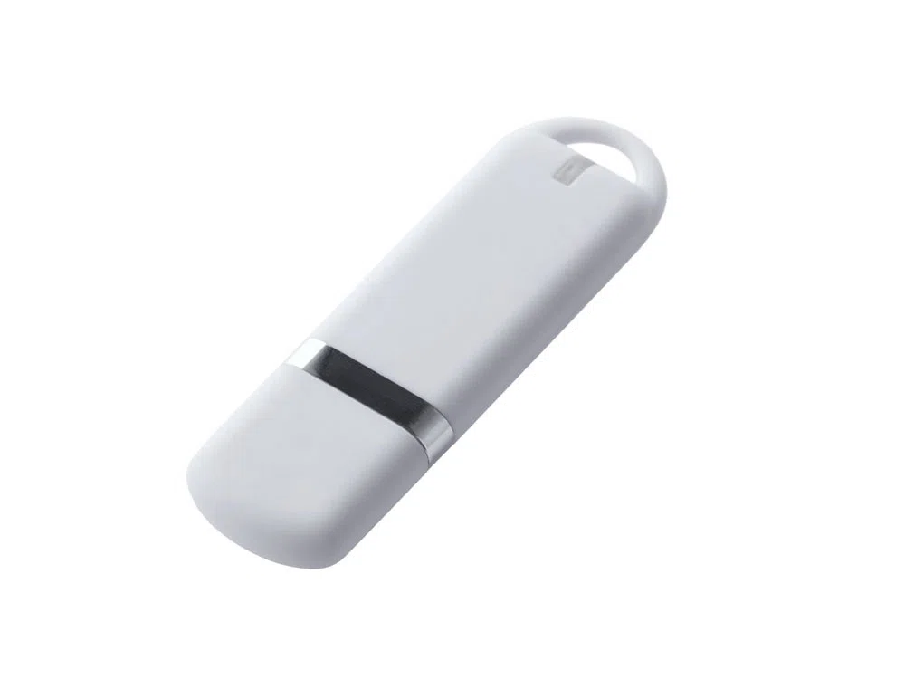 USB 2.0- флешка на 2 Гб, soft-touch, белый