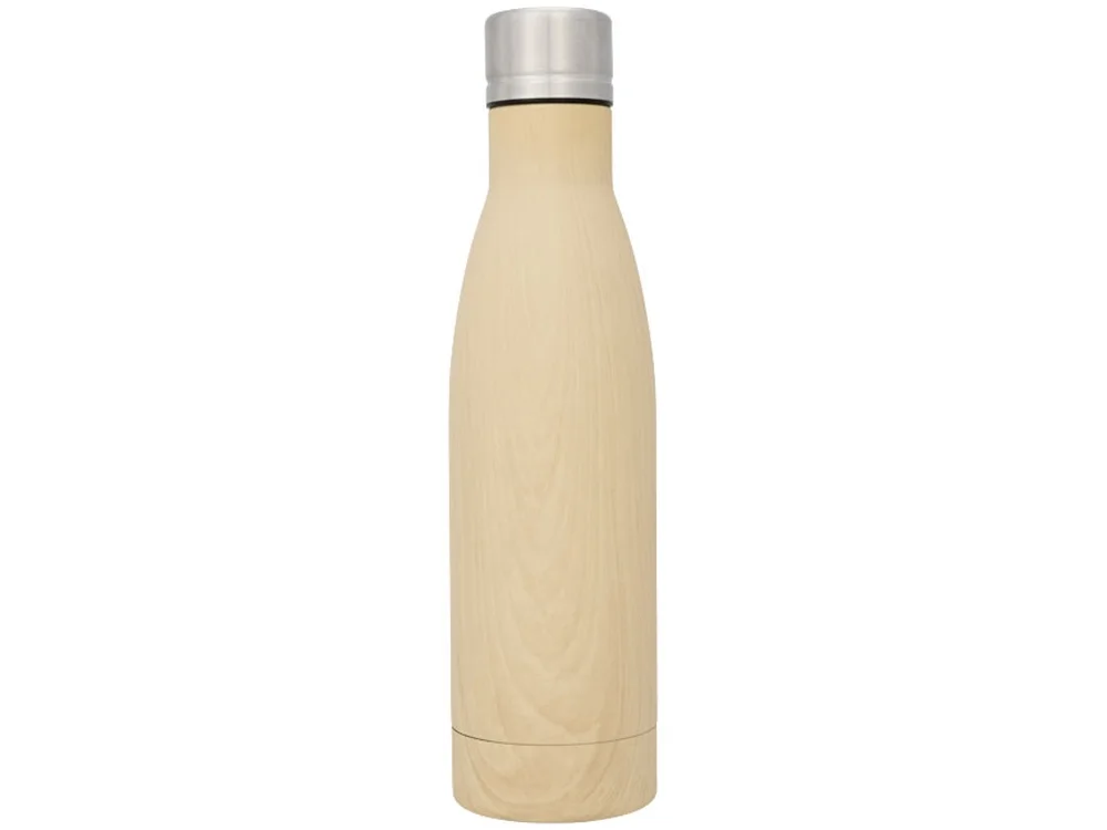 Вакуумная бутылка Vasa с покрытием под дерево, коричневый/серебристый