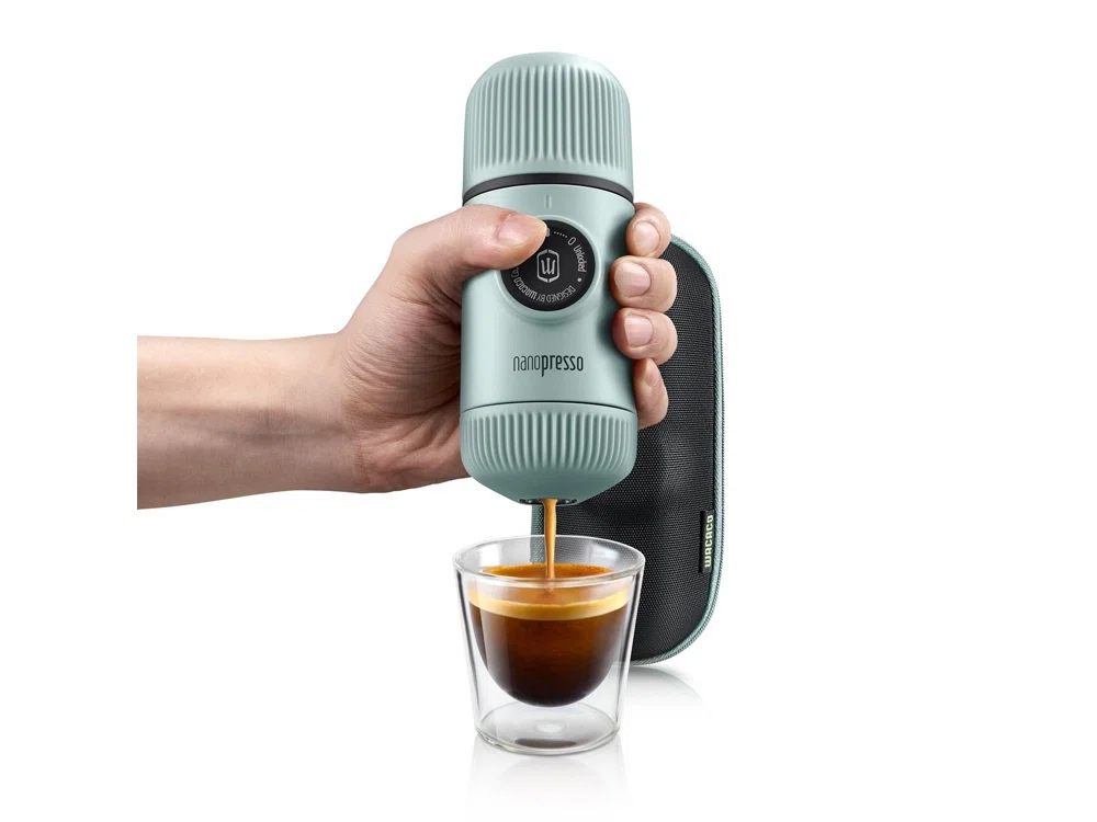Ручная мини кофемашина Nanopresso Elements, голубой