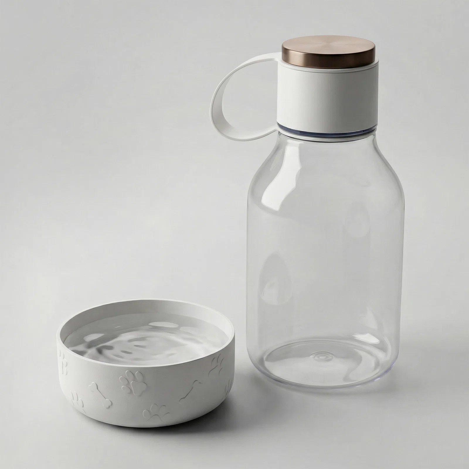Бутылка для воды 2-в-1 Dog Bowl Bottle со съемной миской для питомцев, 1500 мл