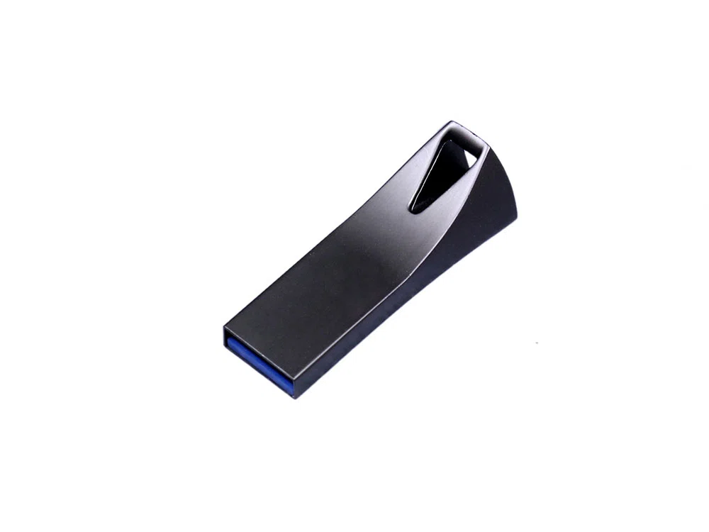 USB 2.0- флешка на 64 Гб компактная с мини чипом и отверстием, серебристый