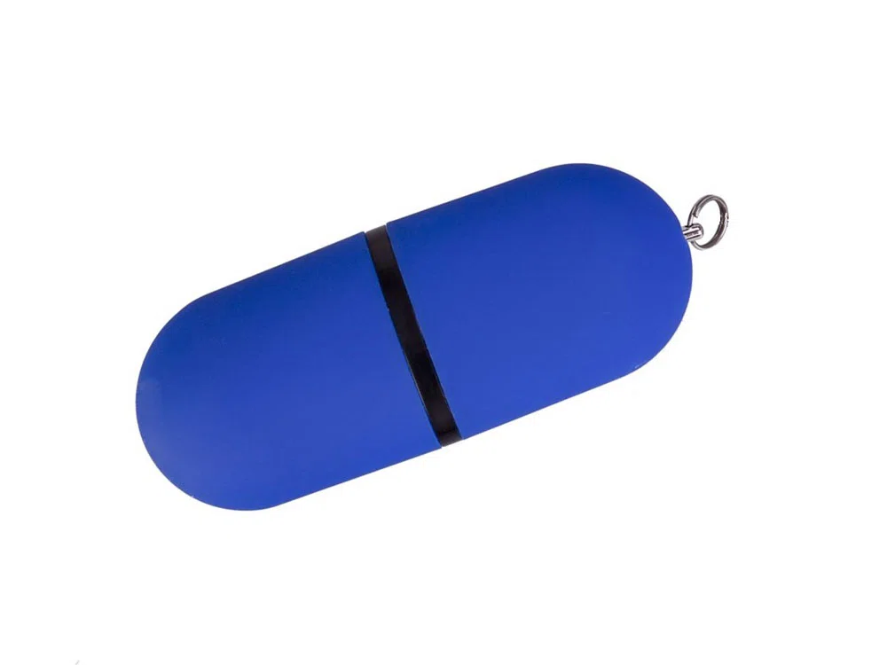 USB 3.0- флешка на 64 Гб Пилюля Soft-touch, синий