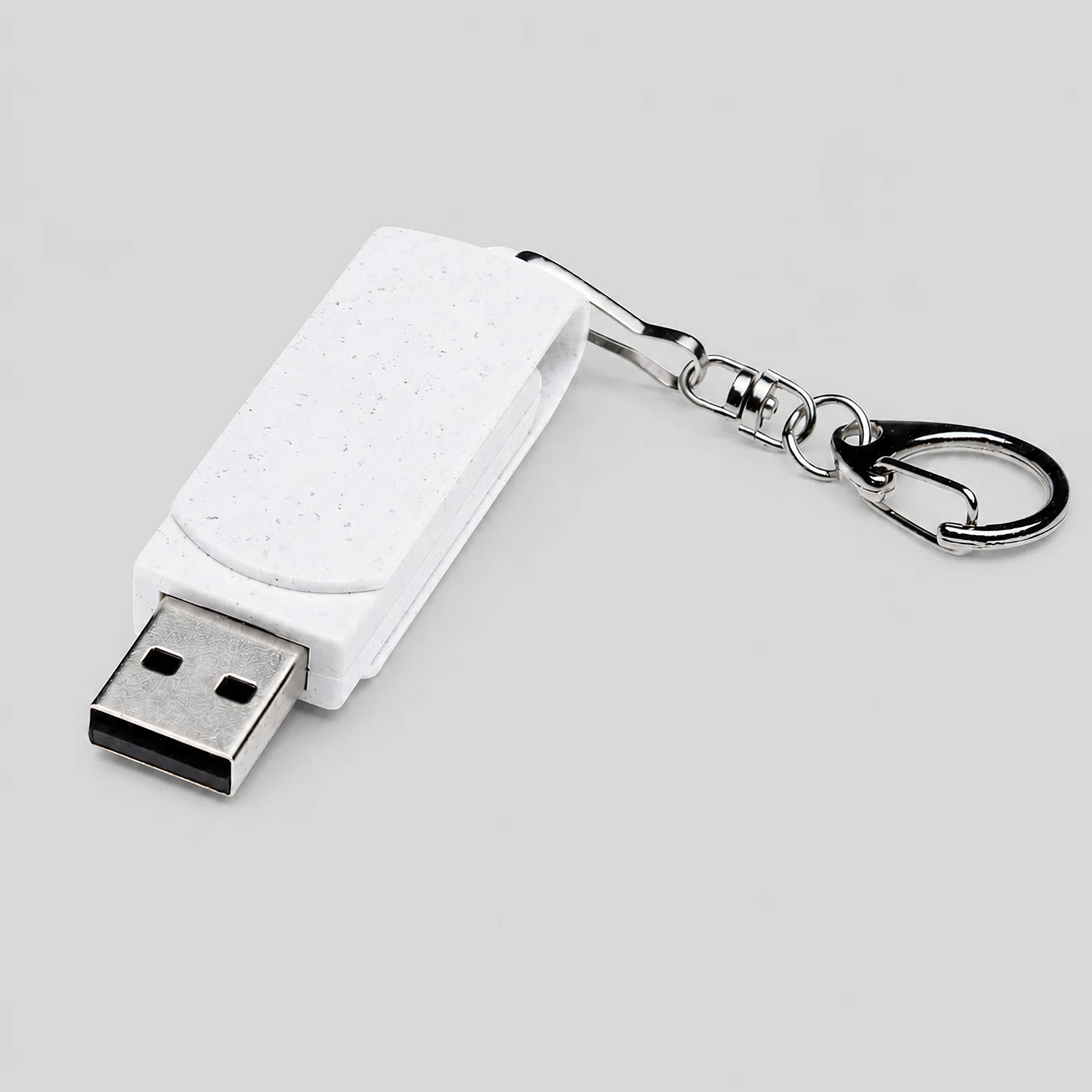 USB 3.0- флешка промо Варуна на 256 ГБ с поворотным механизмом, крапчатый белый