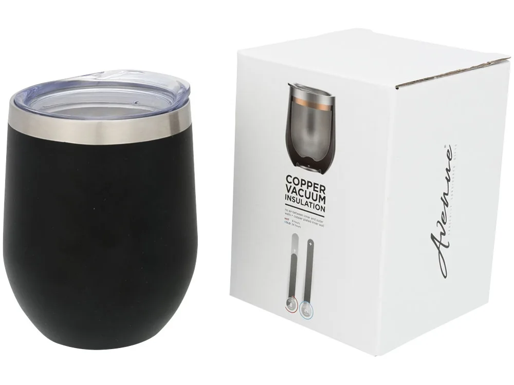 Вакуумная термокружка Corzo Copper, черный