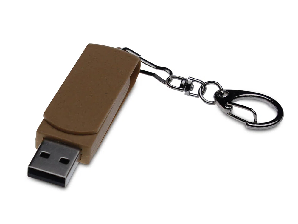 USB 2.0- флешка промо Варуна на 4 ГБ с поворотным механизмом, коричневый