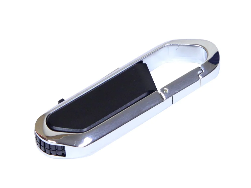 USB 2.0- флешка на 64 Гб в виде карабина, белый/серебристый