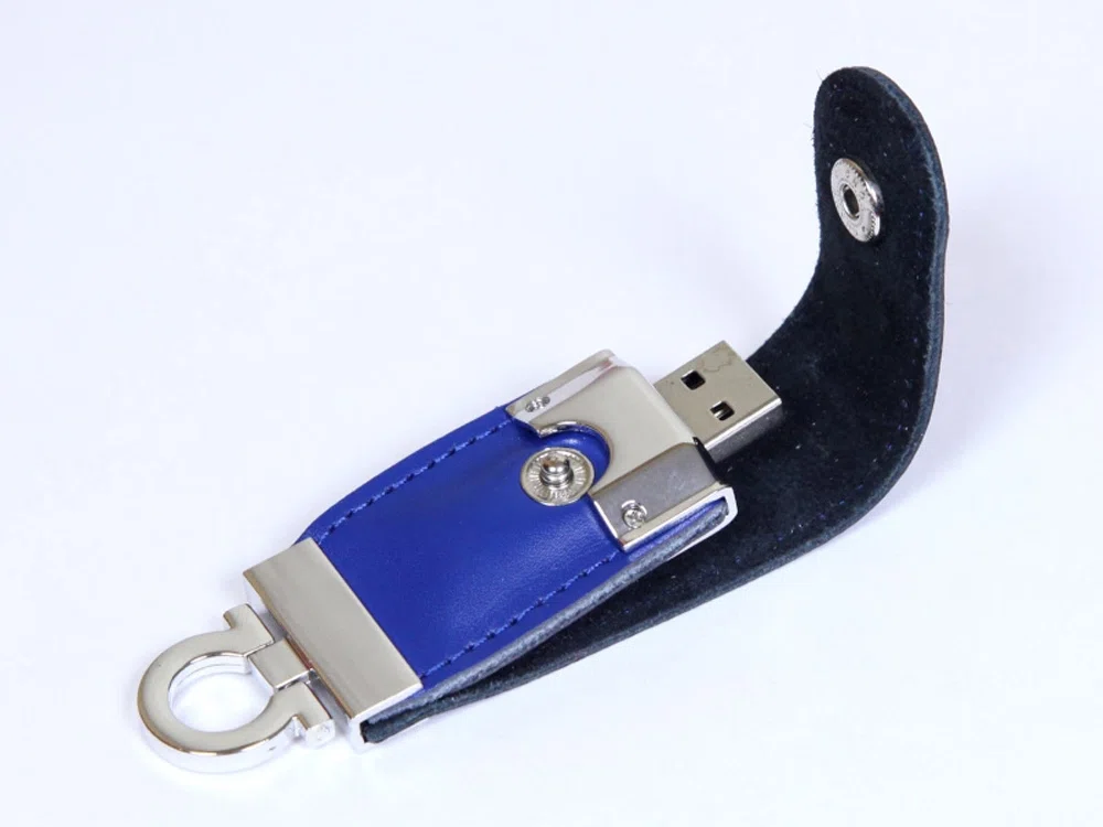 USB 2.0- флешка на 64 Гб в виде брелока, синий