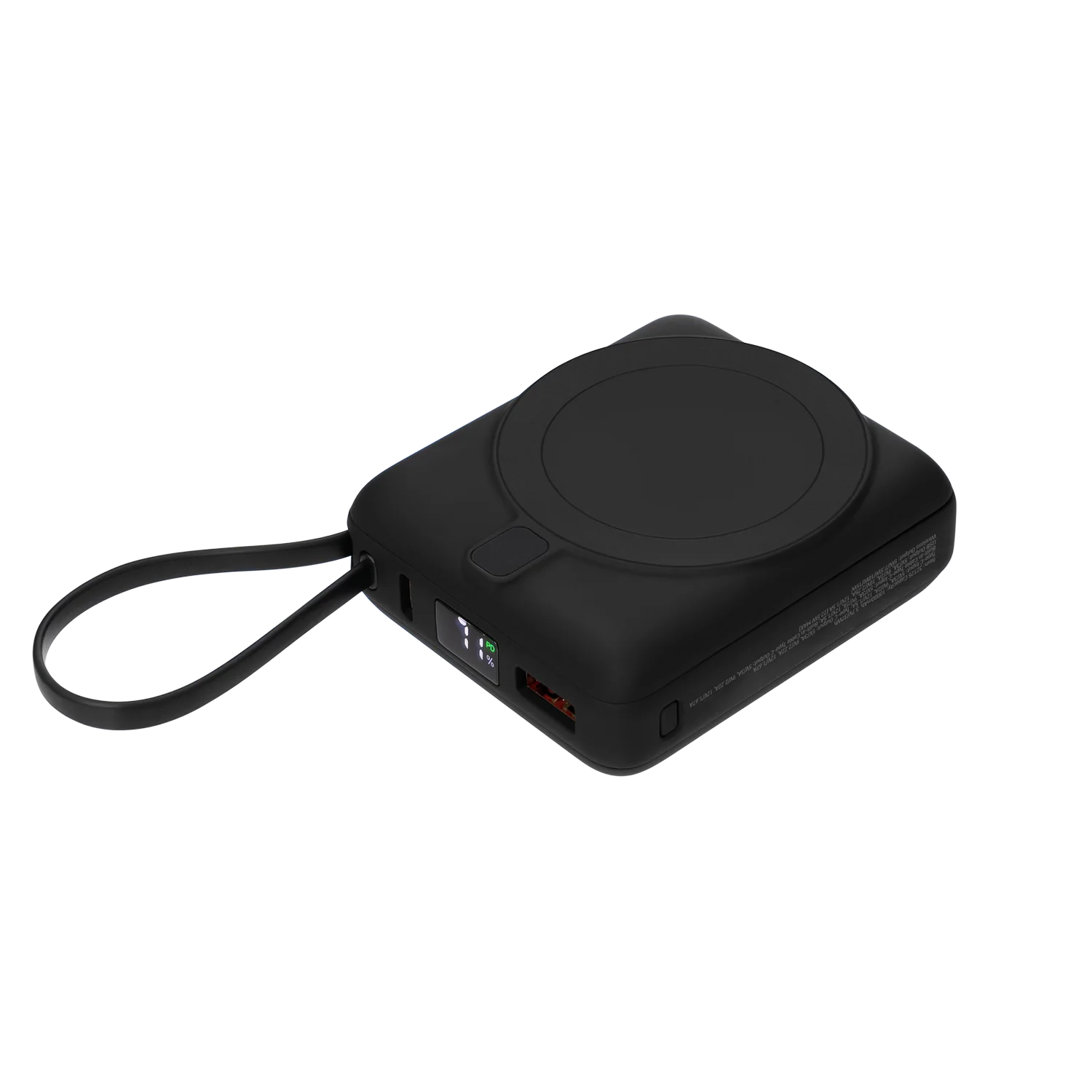 Внешний аккумулятор с подсветкой Риттер PD (Ritter PD) 10000mAh с функцией беспроводной зарядки 15W, черный